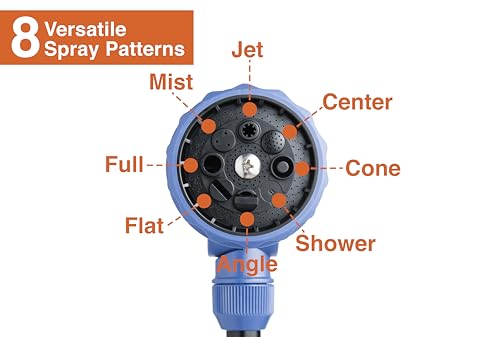 Corvid 16" Turret Head 9-Pattern Front Trigger Garden Wand with Carbon Fiber Texture – Versatile Spray Nozzle for Precise Watering, Cleaning, and Easy Control with Ergonomic Grip