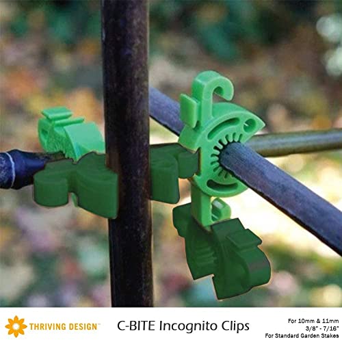 Plant Support Clips for Trellis, Garden Stakes, Wire Fence, Climbing Plants, Indoor Gardening, Hydroponics Systems, and Vines | Durable Gardening Clips (Incognito Green - 100 Pack) - color: Incognito Green