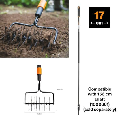 Fiskars Star Tiller, Tool Head, Width: 17 cm, Steel, Black/Orange, QuikFit, 1000689 - style: Spiker