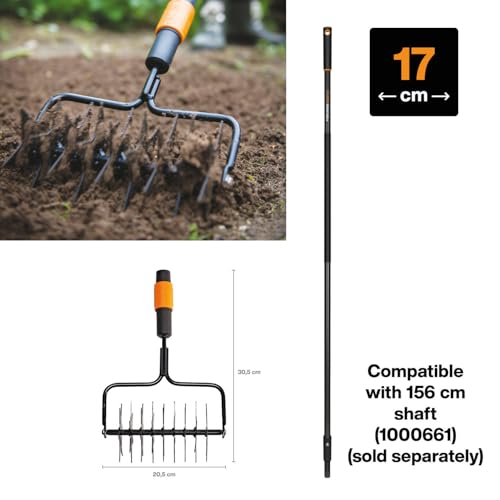 Fiskars Star Tiller, Tool Head, Width: 17 cm, Steel, Black/Orange, QuikFit, 1000689 - style: Spiker