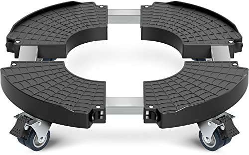 VANCASTLE Plant Caddy with Lockable Wheels 15-22'' Adjustable Plant Stand - color: Black, size: 1