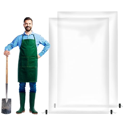 ANPHSIN 2Pcs 47"x71" Extra Large Winter Plant Cover Freeze Protection - size: 71"H, 47" Opening