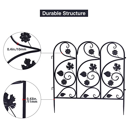 2ft(H) x10ft(L) Decorative Garden Fence Border, 5 Pack Outdoor Rustproof Metal Wire Tall Animal Barrier Fence No Dig for Dogs Rabbit Squirrel, 24inches - size: 24IN(H)x10FT(L) 5Pack