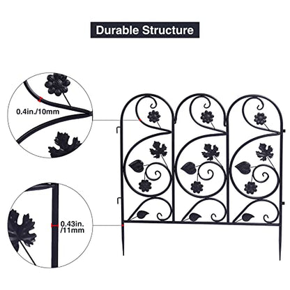 2ft(H) x10ft(L) Decorative Garden Fence Border, 5 Pack Outdoor Rustproof Metal Wire Tall Animal Barrier Fence No Dig for Dogs Rabbit Squirrel, 24inches - size: 24IN(H)x10FT(L) 5Pack