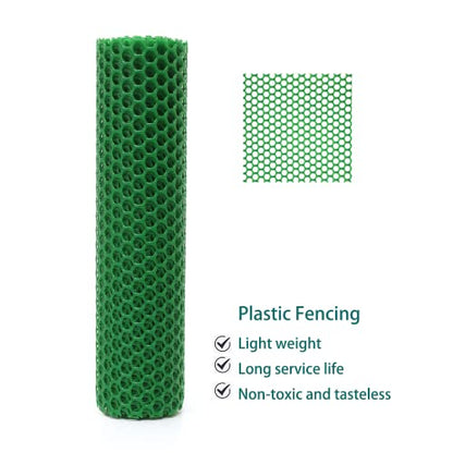 Upgraded Heavy Duty Plastic Chicken Wire Green Zip Ties Poultry Fence - color: Green