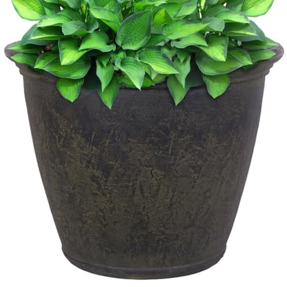 Sunnydaze Anjelica 24'' Large Plastic Planter Pot for Plants, Sable - color: Sable, size: 24 in