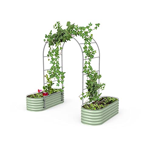 Vego Garden Modular Arched Trellis System Single Section 3.0' Long Trellis for Classic Garden Bed for Climbing Plants Like Cucumber Beans Tomatoes & Vines (Garden Beds Not Included) - size: 3.0 Ft Long