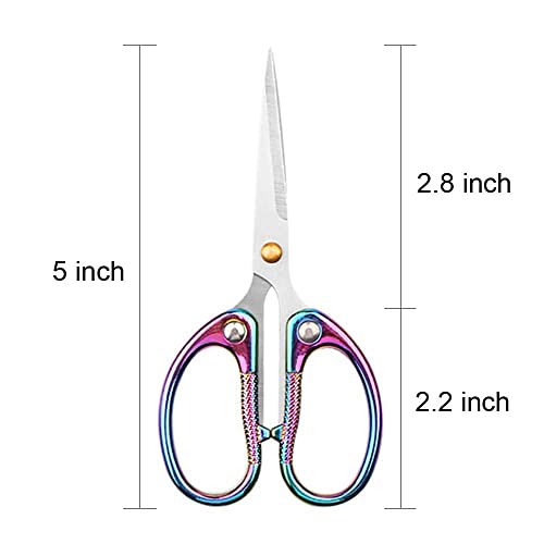 5" All Stainless Steel Office Scissors,Ultra Sharp Blade Shears,Sturdy Sharp Scissor for Office Home School Sewing Fabric Craft Supplies Multipurpose Scissors Colorful - color: Colorful, size: 5"