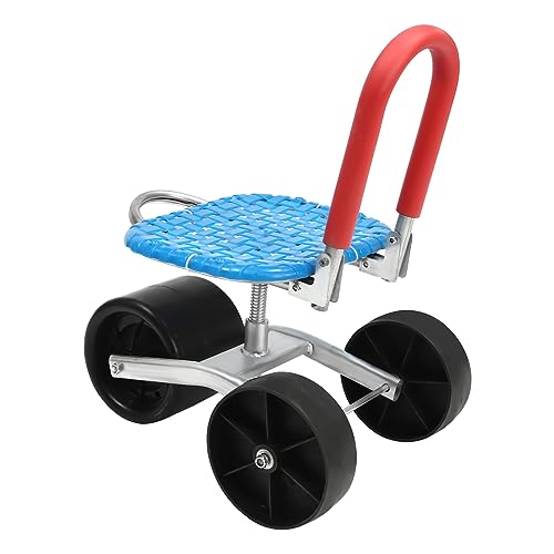 ZHISHUAI- Garden Cart Rolling Seat, 360° Rotating Garden Seat w/Adjustable Height, Outdoor Rolling Work Seat Gardening Helper for Orchard Farmland Picking