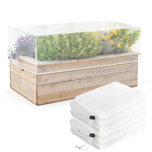 2 Pack Garden Netting for Raised Beds, Raised Beds Bug Net with Drawstring