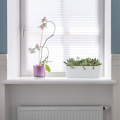 Skelang 3 Pcs Rectangular Plant Pot, 12" Flower Planter Box, Windowsill Container for Succulent, Herb, Vegetable (White) - color: White, size: 12 inches