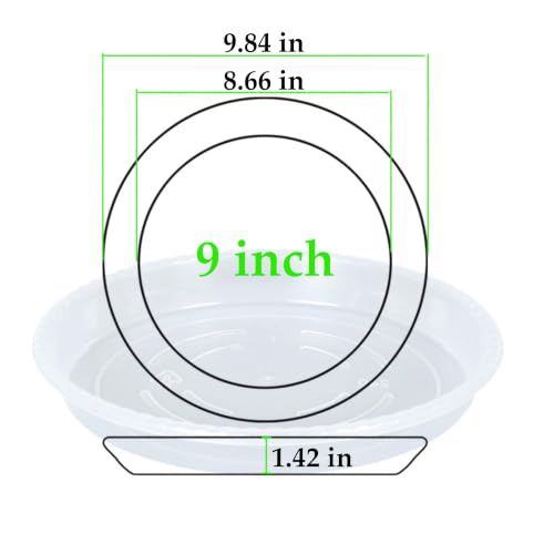 OVZILKI 6 Pack of Plant Saucer 9 inch, Clear Plastic Flower Plant Pot Saucer, Heavy Duty Plant Drip Trays Saucers for for Indoor, Plant Water Tray for Planters - color: Clear, size: 9" - 6 Pack