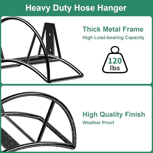 TomCare Garden Hose Holder Wall Mount, 160FT Large Capacity Hose Hanger - color: Black, size: XL