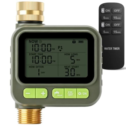 1 Zone Water Timer with Brass Inlet Outlet, Sprinkler Timer for Garden Hose - size: 1 Outlet