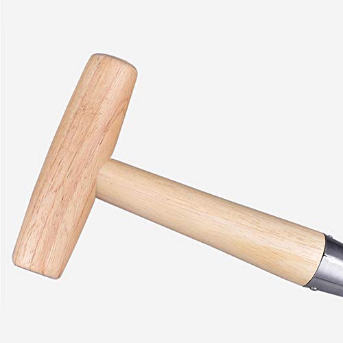 Durable Garden Practical Planting Outdoor Loosen Soil Accessory Plant Wood Handle Tools Hole Punch, Horticulture Planting Punch, Iron-Plated Chrome Dibber