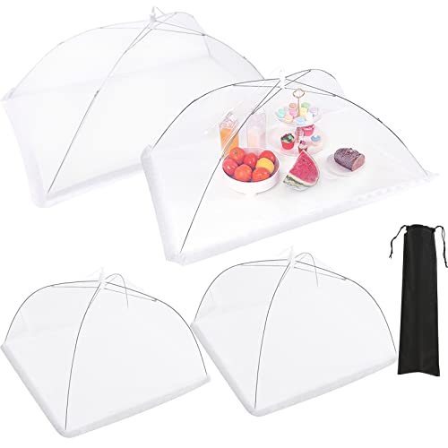 JULBEAR 4 Pcs Extra Large Mesh Food Cover Tent Umbrella for Outside Parties - size: 40 "x24" 17 "x 17"