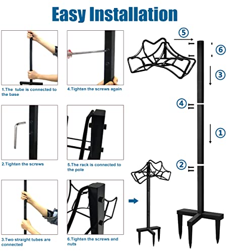 Artigarden Outdoor Garden Freestanding Hose Holder Stand, Heavy Duty Metal Water Pipe Storage Rack Stake for Backyard, Black - style: Heart Style
