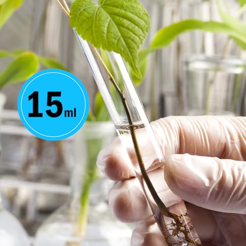 30Pcs 15ml Clear Plastic Test Tubes for Plant Propagation, Hydroponic Flower Vases, Round Bottom Tubes for Science Experiments, Candy Beads Storage, Home Office Wall Decor (5.9", 0.63" Dia)