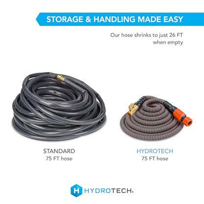HydroTech 75 ft Expandable Burst-Proof Garden Hose, 5/8 in Diameter - size: 75 Feet