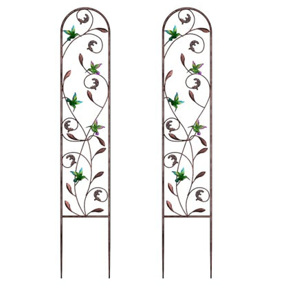 aboxoo 2-Pack Hummingbird Metal Garden Trellis for Climbing Plants - color: Hummingbird, size: 2pcs