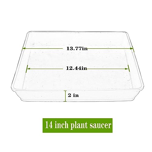 LWALRS Square Plant Saucer 14 Inch 5 Pack, Durable Plastic Plant Trays Plant Pot Saucers, Square Planters for Indoors and Outdoors Plants, Garden Large Plant Saucers for Pots Black. - color: Black, size: 14"(5 pack)
