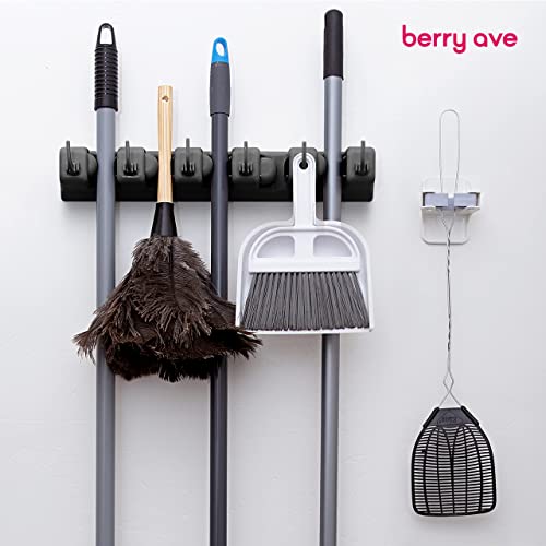 Broom Holder Wall Mount, Broom and Mop Organizer Wall Hanging Rack & Hanger - color: Black, size: 1 Pack