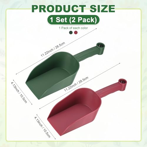 M METERXITY 2-Pack Garden Shovel Trowel Hand Shovels, 28.5cm/11.22 Inch Plastic Gardening Tools for Digging, Transplanting, Soil Loosening and Planting [Dark Green/Wine Red ] - color: Dark Green/Wine Red, size: Medium