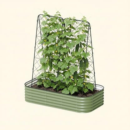 Vego Garden A-Frame Trellis 90" Tall Cucumber Cage for Garden & Pots, Rust-Resistant Tomato Stakes Heavy Gauge Plant Cage Trellis Support for Climbing Vegetables Plants 2 Pack - size: 90" Tall