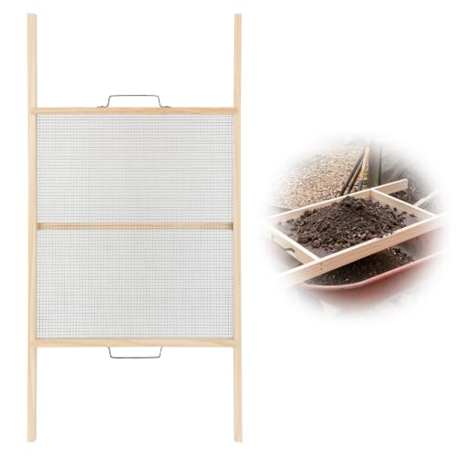Large Soil Sifter – 0.24" Mesh, Heavy-Duty Wood Frame, Fast Bulk Sifting