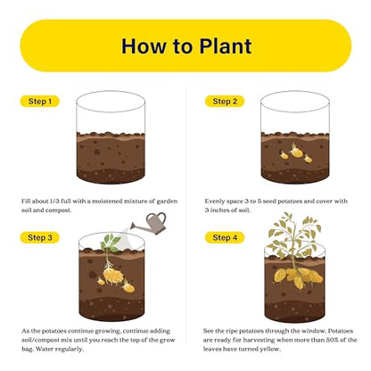 iPower 10-Pack 10-Gallon Potato Grow Bags Thickened Non-Woven Aeration Fabric Container Planter Pots with Handle, Access Flap and Visual Window, Easy to Harvest, for Tomato, Vegetables - size: 10 Gallon