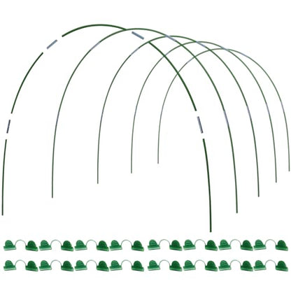 MAXPACE Greenhouse Hoops Kit, DIY 8ft Grow Tunnel, Fits Raised Garden Beds 2.7ft Wide & Up, 25 Pcs Rust-Proof Fiberglass Frame Support Rods for Row Cover, Shade Cloth, Frost Netting & Plant Stakes - size: L Pro+ (for Width: 2.7' and up)