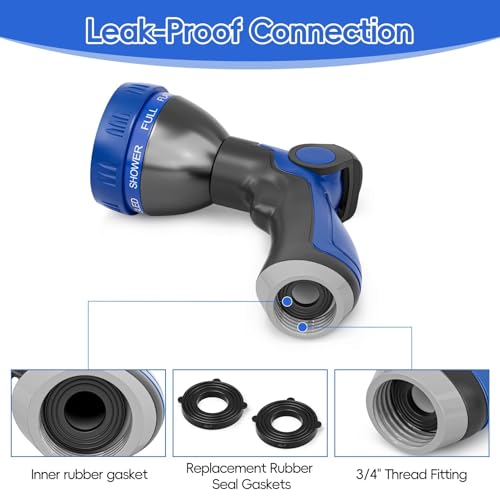 SPECILITE 8 Patterns Garden Hose Nozzle Sprayer with Thumb Control On/Off