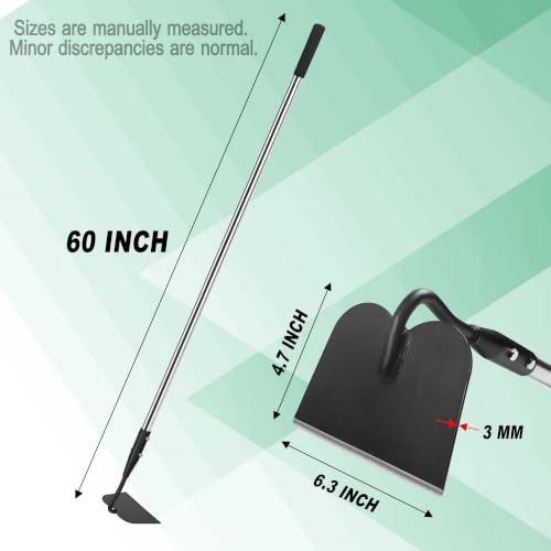YEELOR Garden Hoe, Heavy-Duty Long Handle Weeding Hoe for Gardening - style: Flat hoe