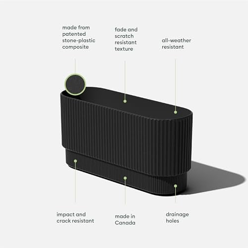 Veradek Demi Series Long Planter - Wide Outdoor Planter - color: Black, size: 30 inch - 2 Pack