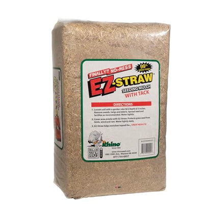 EZ Straw Seeding Mulch with Tack - Biodegradable Organic Processed Straw – 2.5 CU FT Bale (covers up to 500 sq. ft.), multi - size: 2.5 CU FT BALE