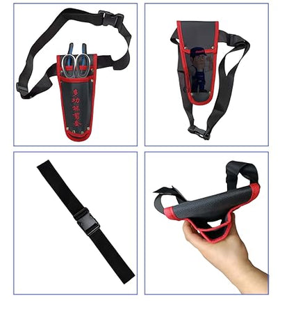 Canvas Tool Belt Pouch, Heavy Duty Sheath for Garden Pruners Pliers
