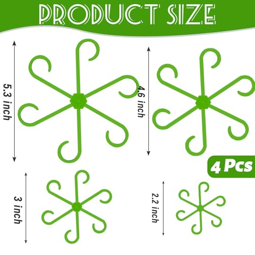 4Pcs Plant Stem Supports,Climbing Houseplant Stakes Holders Reusable Trellis Hook for Indoor Outdoor Plants Flowers Growth,4 Sizes