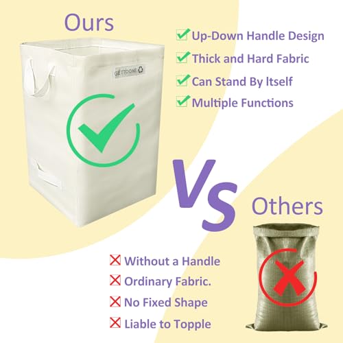 Heavy Duty Lawn and Leaf Bag 24 Gallon, Reusable Square Outdoor Yard Waste Bag with 4 Handles, Tear-Resistant for Lawn Clippings, Storage, Moving - color: Middle Square