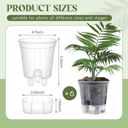 Wonderjune Self Watering Planter, 4.72'', Clear, 6 Pcs - color: Clear, size: 4.72''