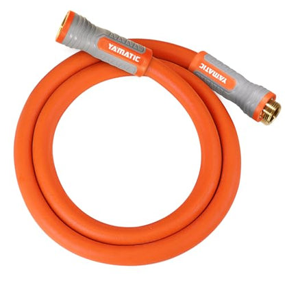 YAMATIC Flexible Garden Hose 5/8" x 5ft, 360° Swivel Handle, Burst 600 PSI - color: Orange, size: 5' (feet) Male to Female with Swivel