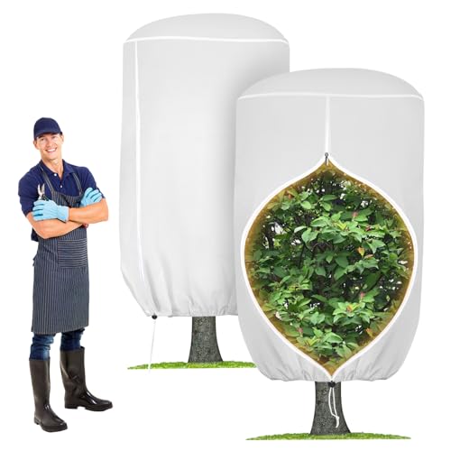 2 Pack Rounded Top Plant Covers Freeze Protection, 47"X72" Winter, White - size: White-47x72in-2PCS
