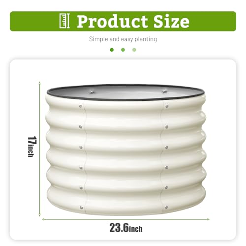 SnugNiture 2×2×1.5 FT Round Raised Garden Bed Outdoor, White - color: White, size: 2×2×1.5ft(1 Pack)