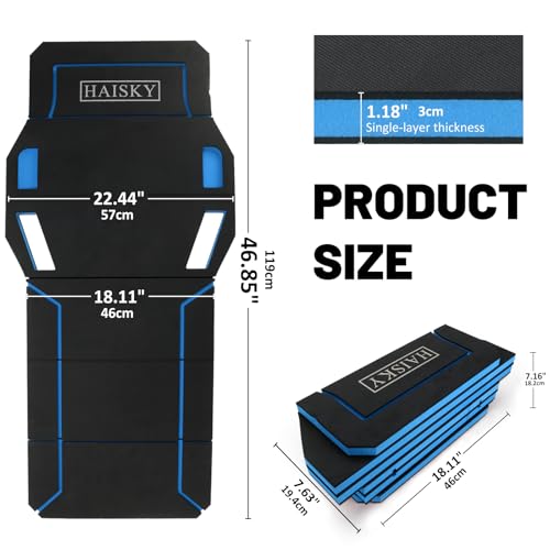 Foldable Mechanic Kneeling Pad,22.44" Wide EVA Foam Mat,1 Pack,Blue - color: Blue & Black
