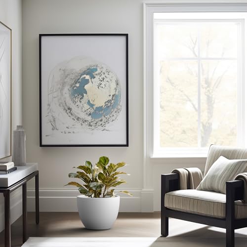 Kante Large Round Bowl White Concrete Planter 10.6" Tall, Outdoor - color: White, size: 14.2"w x 10.6"h