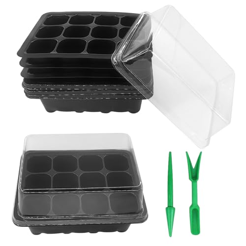 Gardeningwill 3 Sets of Plant Seedling Starting 12 Cells per Trays Starter Kit Box with Dome