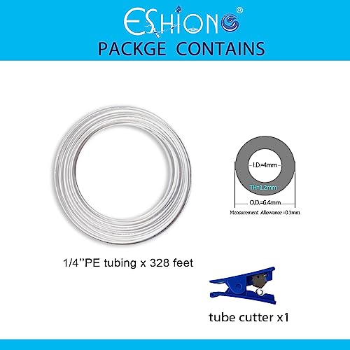 ESHIONG NSF Certified 1/4" O.D. Water tubing Hose Pipe for RO (Reverse Osmosis) Water Filter 330 Feet (100M)+Tube Cutter.… - style: 1/4" R.O.Tubing