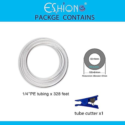 ESHIONG NSF Certified 1/4" O.D. Water tubing Hose Pipe for RO (Reverse Osmosis) Water Filter 330 Feet (100M)+Tube Cutter.… - style: 1/4" R.O.Tubing