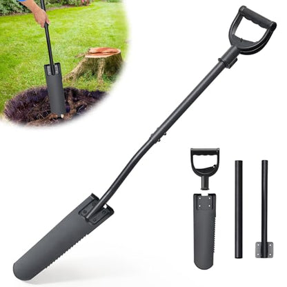 Spade Shovel,15 inch Long Narrow Spade, Heavy Duty Garden Trench Shovel for Digging,Trenching, Planting,Scraping, Edging with Cutting Blade, D Handle, Foot Rest Pedal, 45 Inches Drain Spade