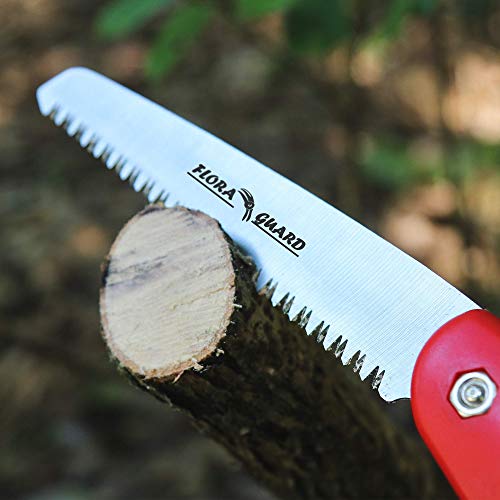 FLORA GUARD 7.7-Inch Folding Hand Saw,7 TPI Staggered Teeth Pruning Saw - color: Red, size: 7.7 Inch