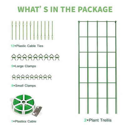 DoCred 39.4" H Cucumber Trellis, 2 Pack Foldable A Frame Garden Trellis - color: Green, size: 39.4" H (Standard)